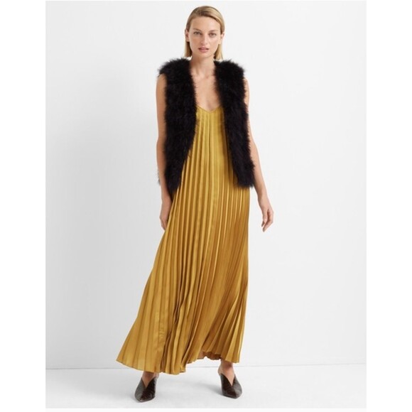 Club Monaco Vest Womens S Violet Feather Open Front Gilet Rock Punk Glam $198 - Picture 13 of 16